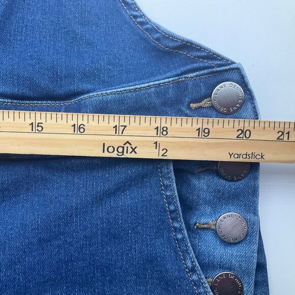 Lane Bryant 16 S Dark Wash Denim Bib Overalls Straight Adjustable Grunge Casual - Picture 6 of 12